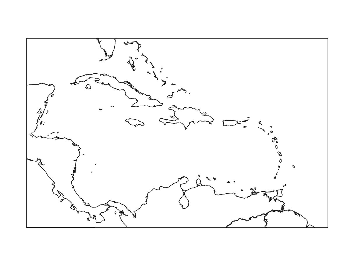 Printable Blank Caribbean Map