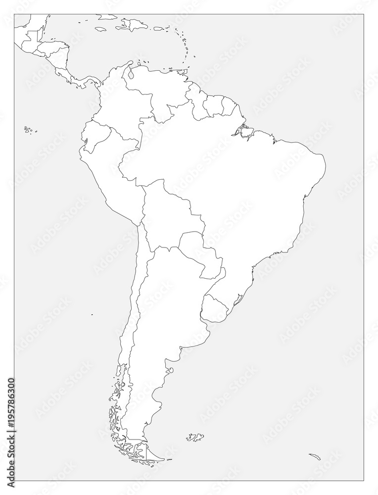 Printable Blank Maps Of South America Printable Calendar Template