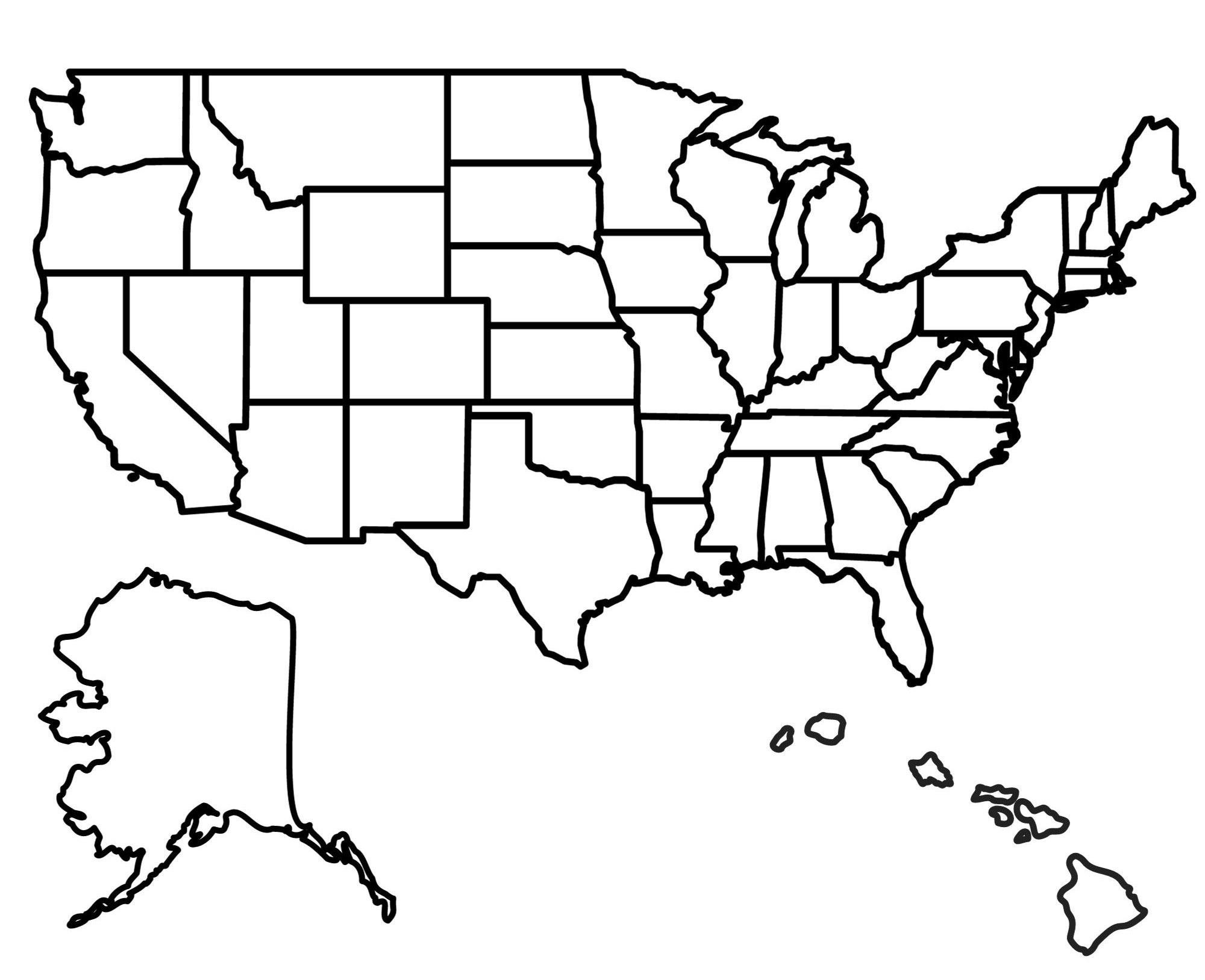Printable Blank USA Map Printable Blank USA Map