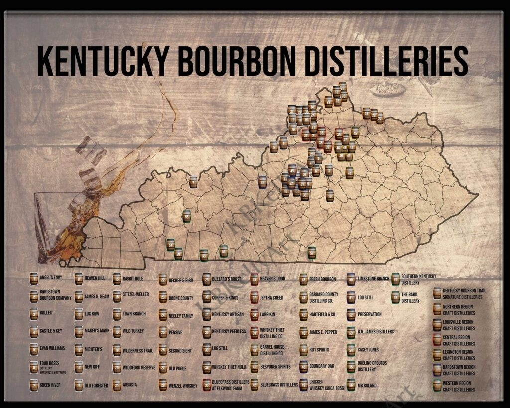 Printable Bourbon Trail Map Free Printable Maps