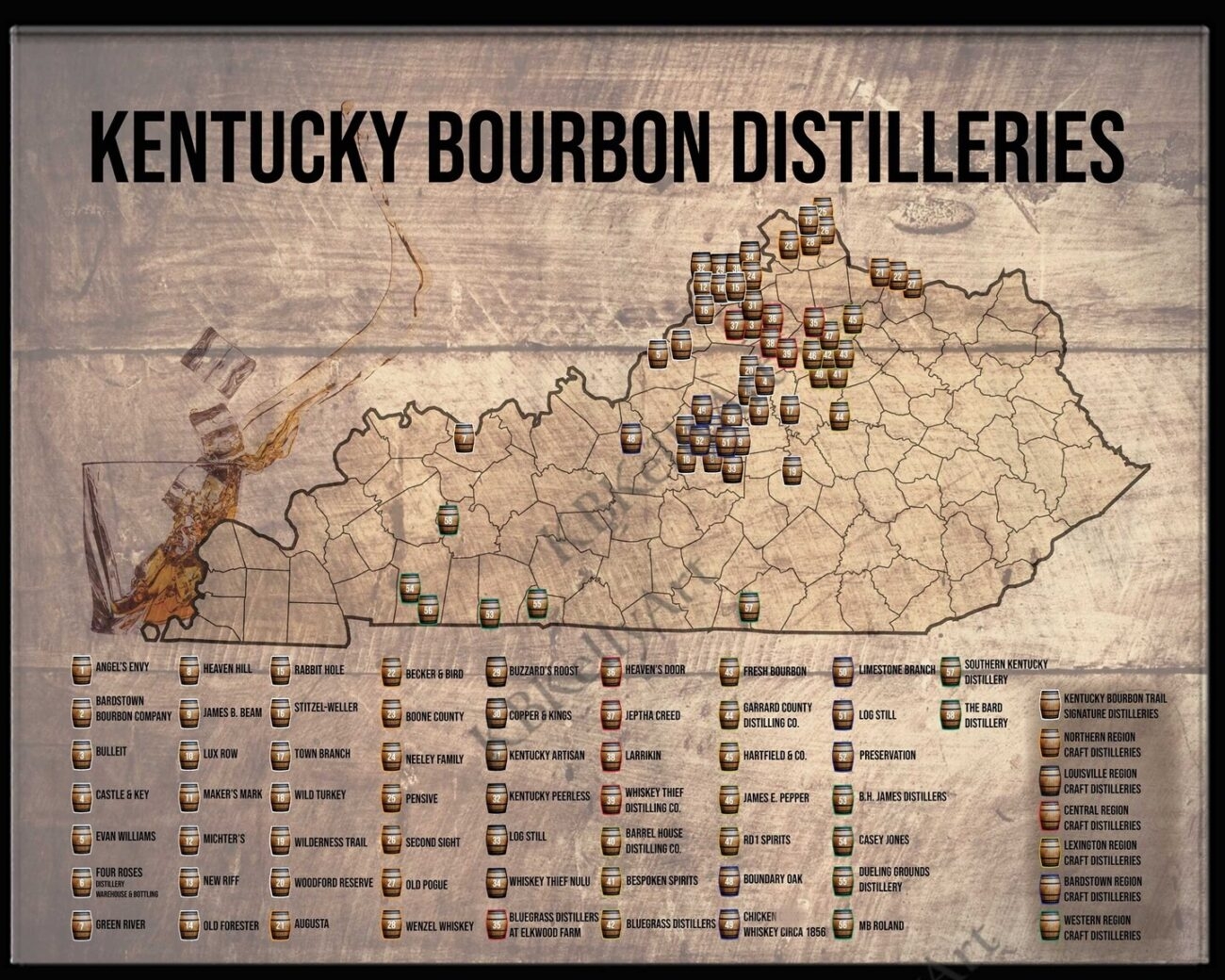 Printable Bourbon Trail Map Free Printable Maps