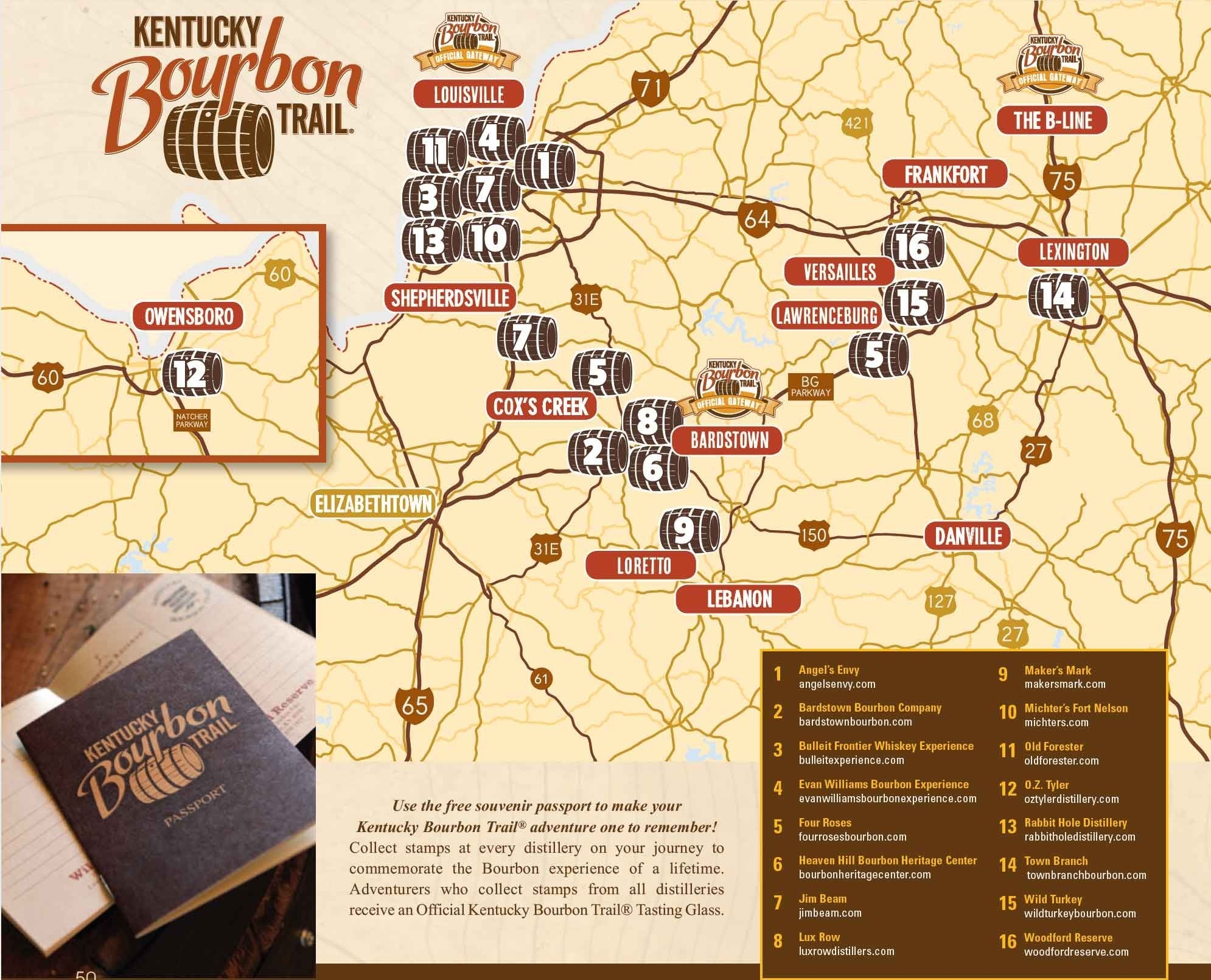 Printable Bourbon Trail Map Printable Map