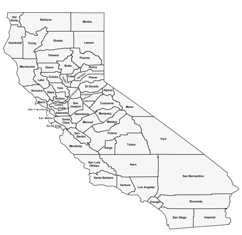 Printable California County Map Free Download And Print For You
