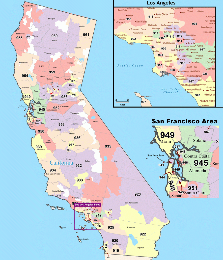 Printable California Zip Code Map Free Printable Map