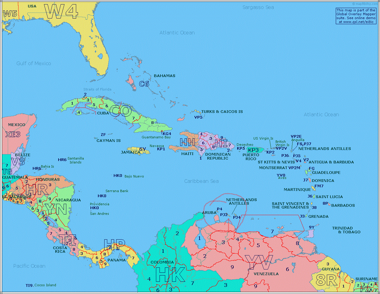 Printable Caribbean Map Printable Calendar