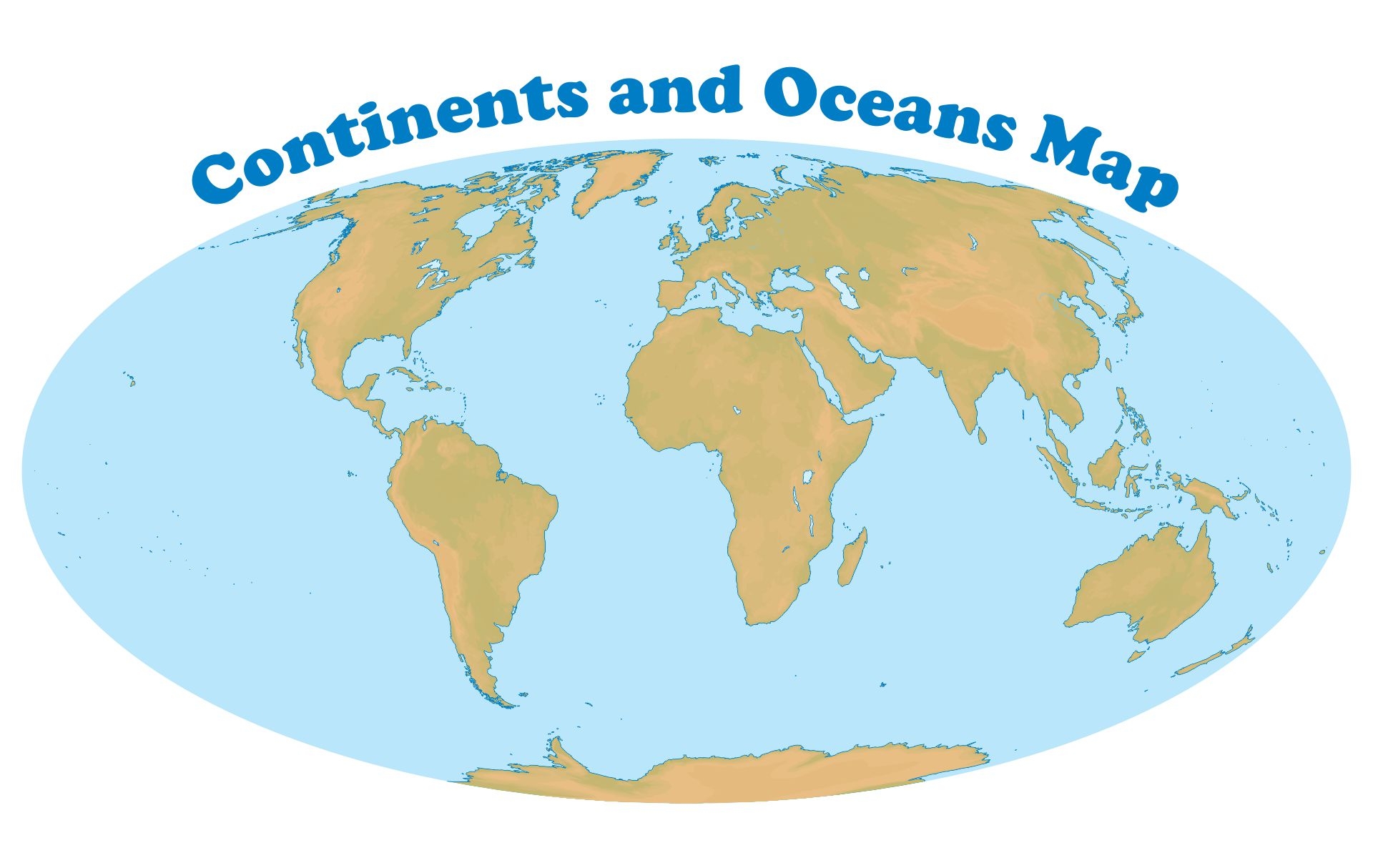 Printable Continents And Oceans Map
