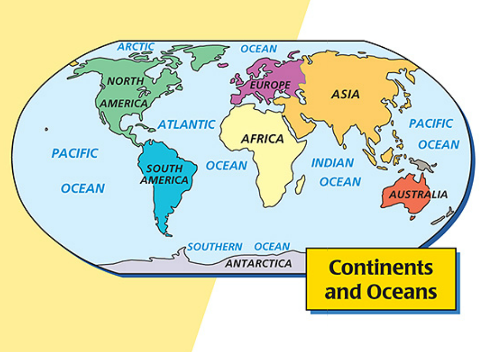 Printable Continents And Oceans Map Printable Continents And Oceans Map