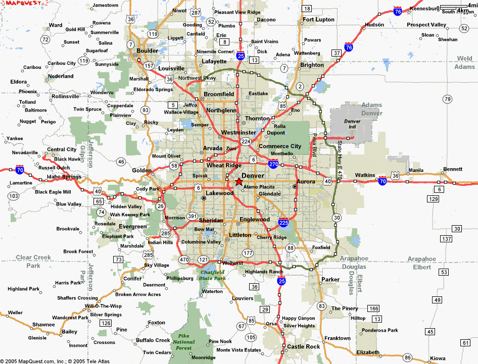 Printable Denver Map Printable Denver Map