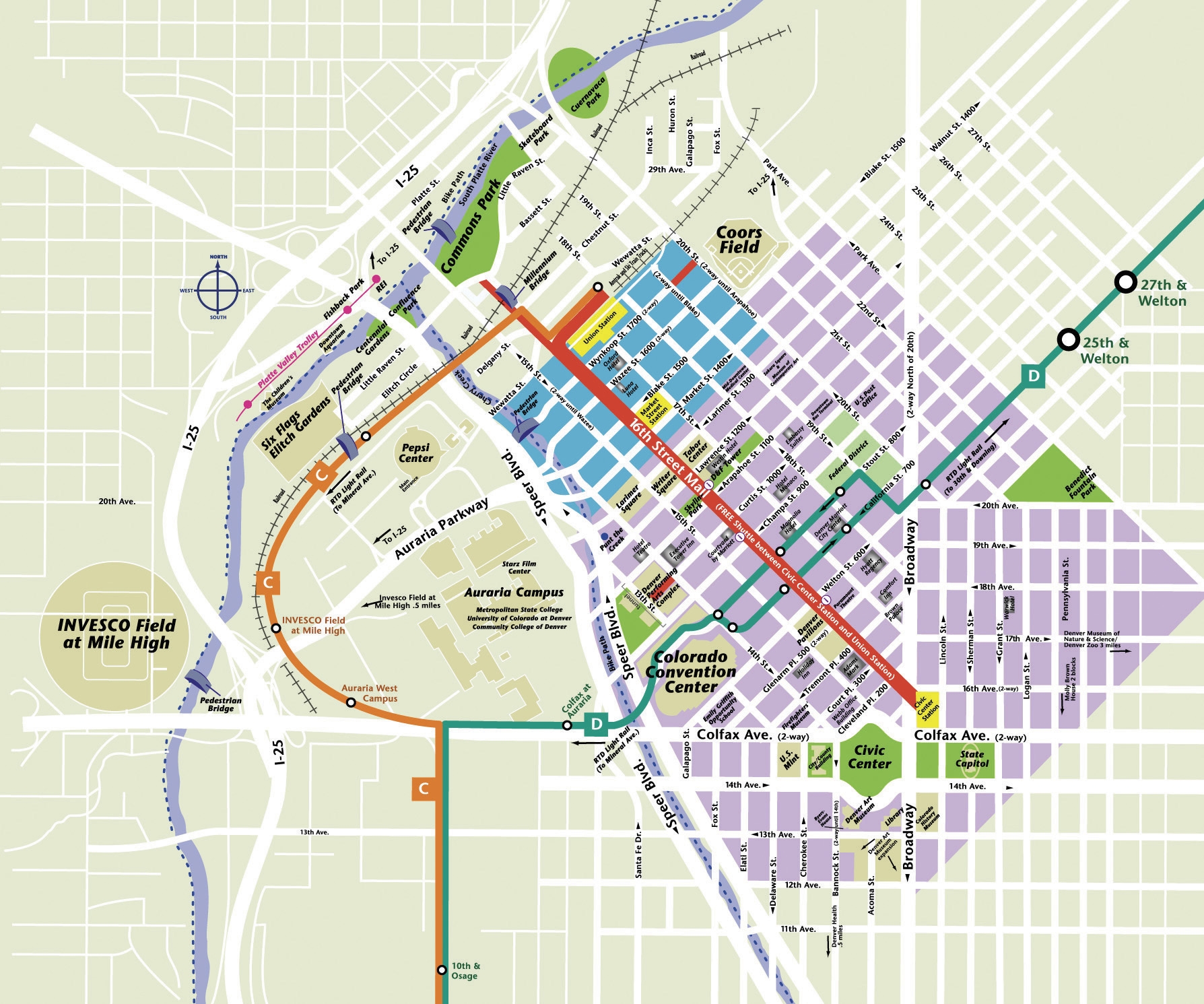 Printable Denver Map Printable Denver Map