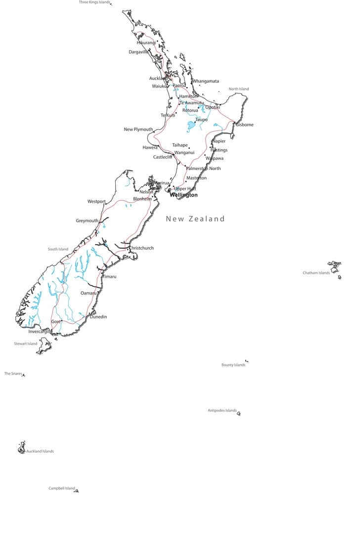 Printable Detailed Map Of New Zealand Free Download And Print For You Printable Detailed Map Of New Zealand Free Download And Print For You