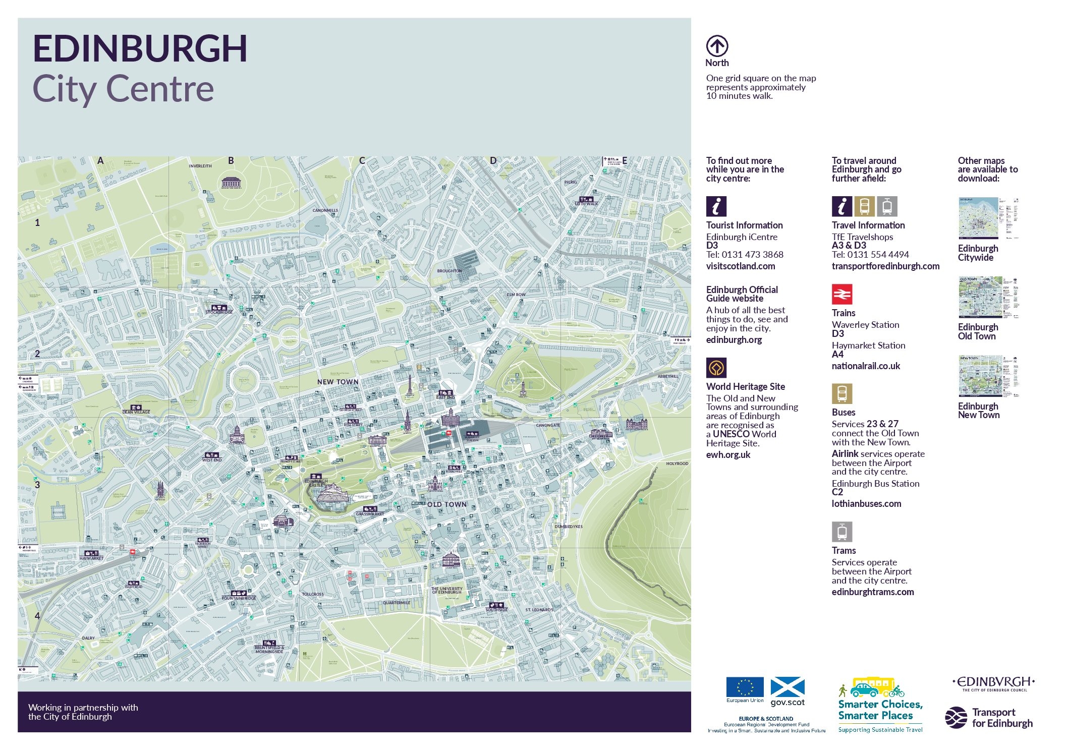 Printable Edinburgh Map Printable Edinburgh Map
