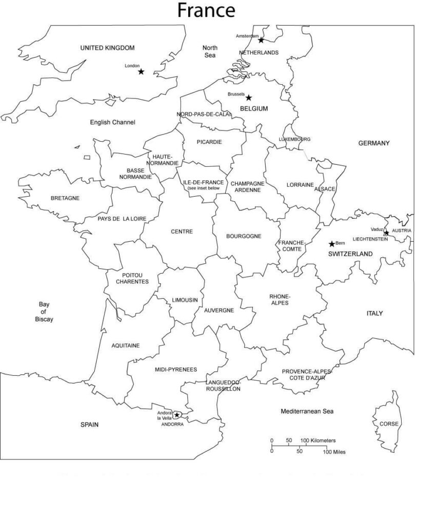 Printable France Map Dot Free Download And Print For You