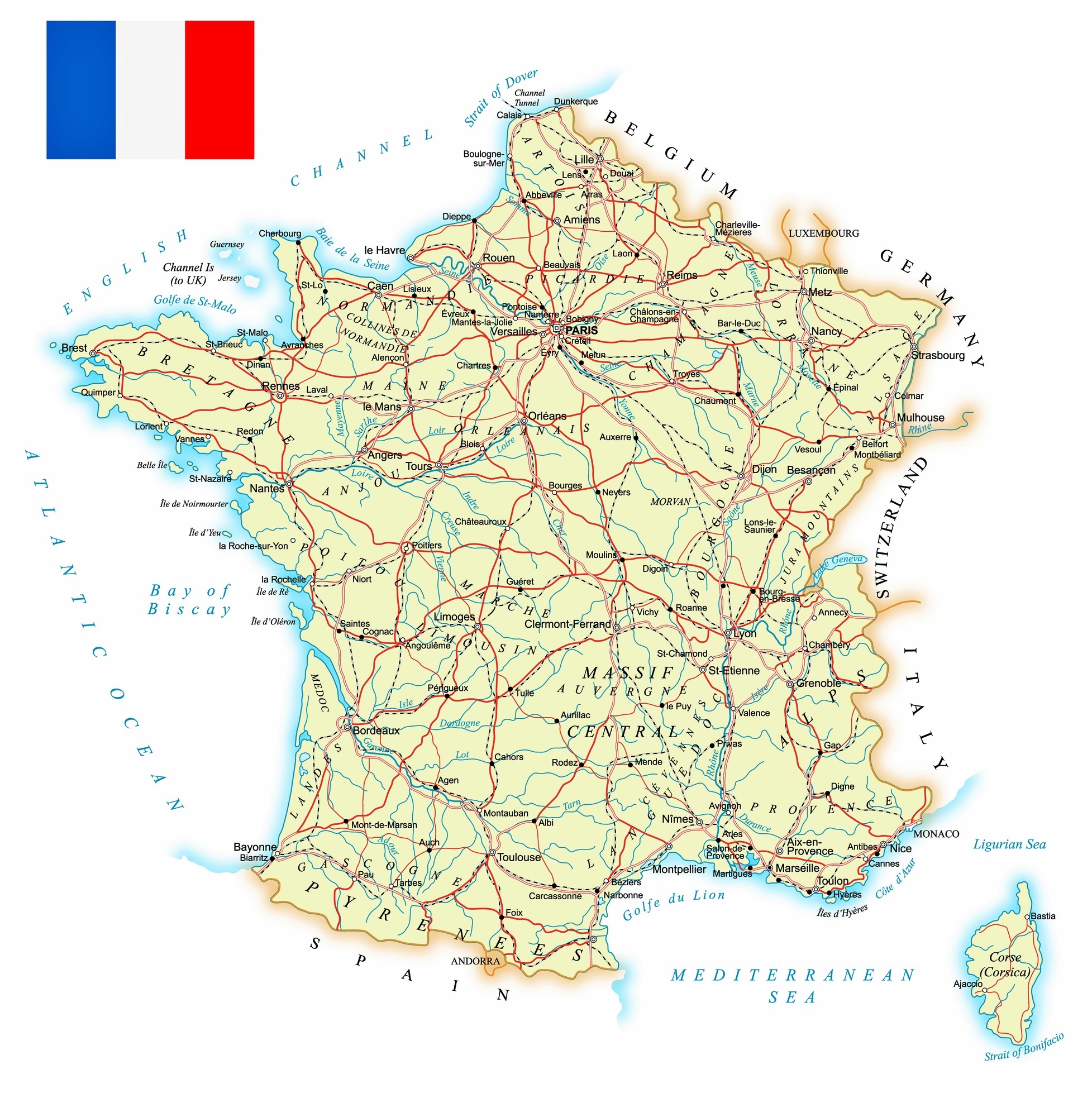 Printable France Map