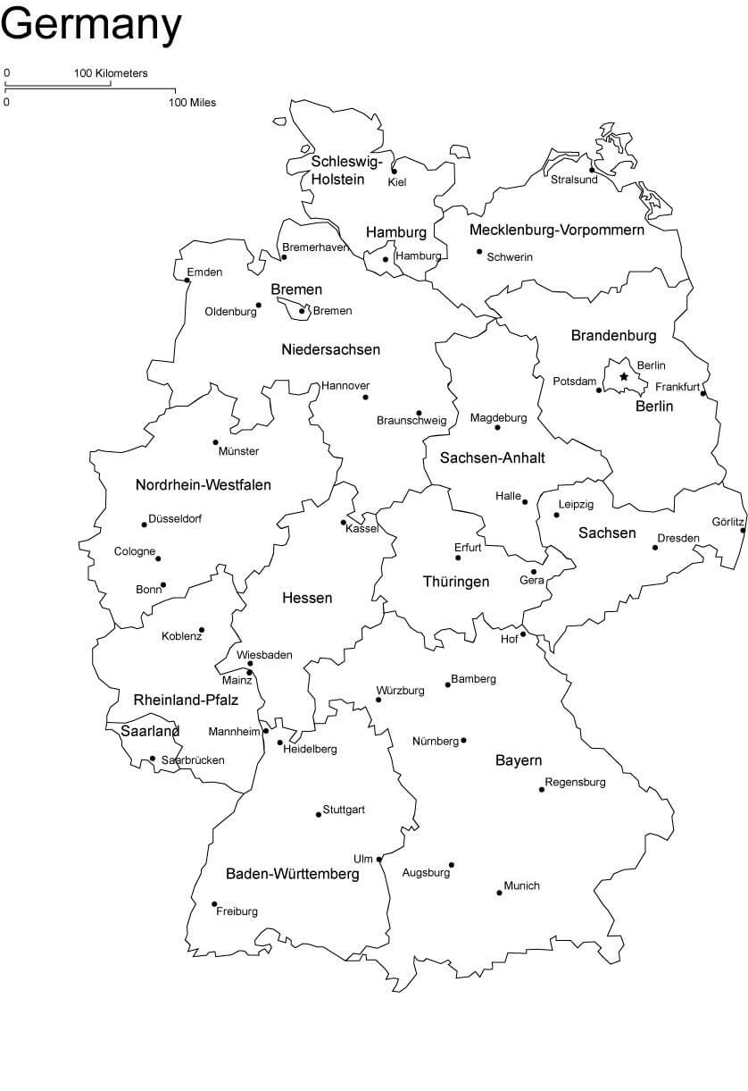Printable Germany Map Plain Free Download And Print For You 