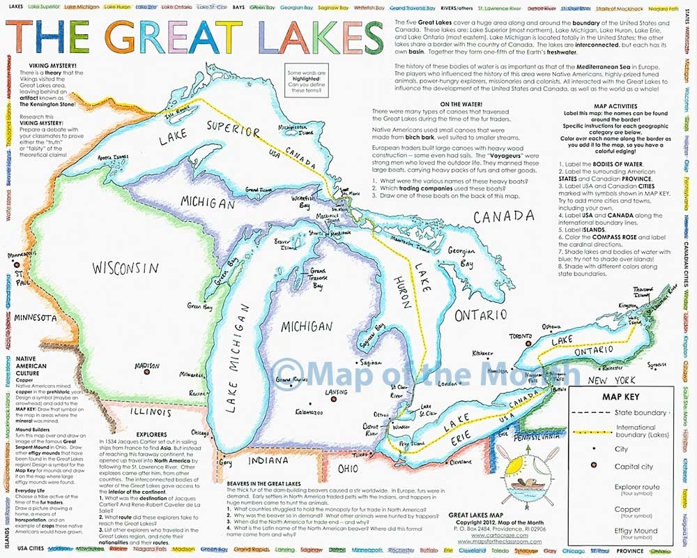 Printable Great Lakes Map Free Printable Map