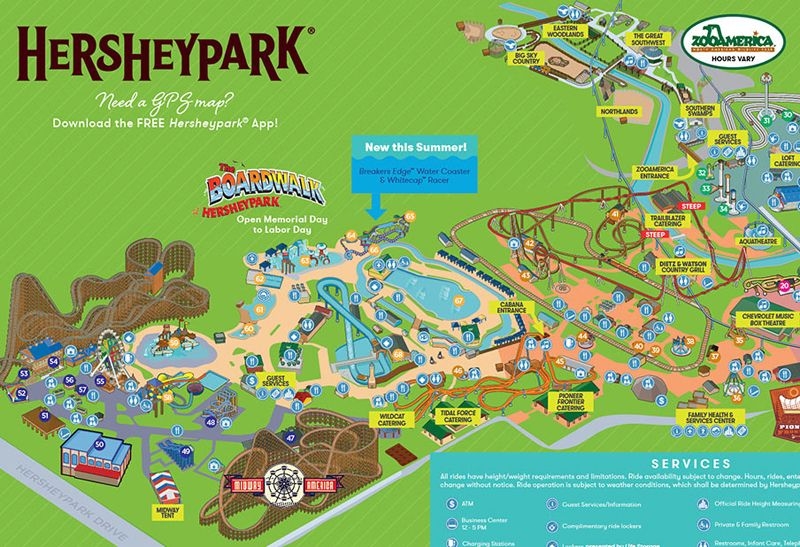 Printable Hershey Park Map