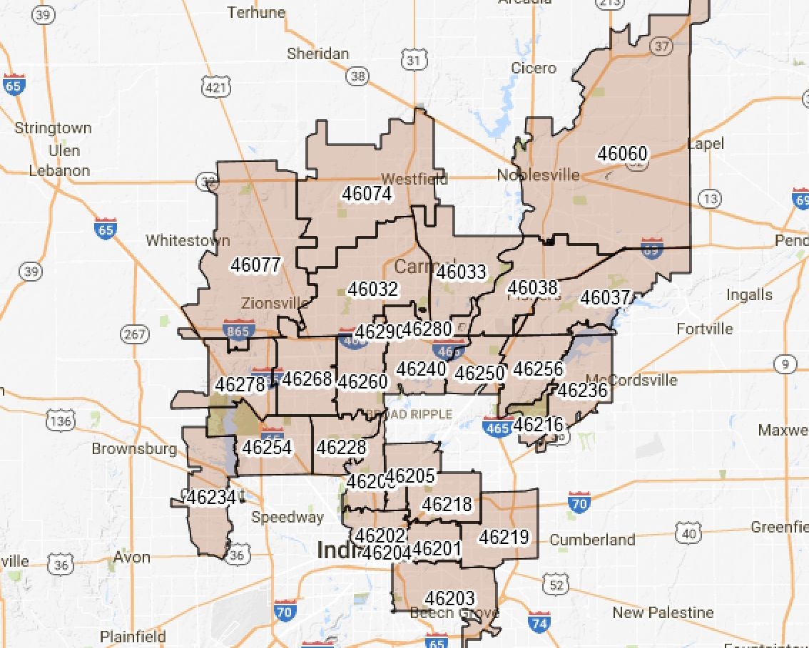 Printable Indianapolis Zip Code Map Printable Indianapolis Zip Code Map