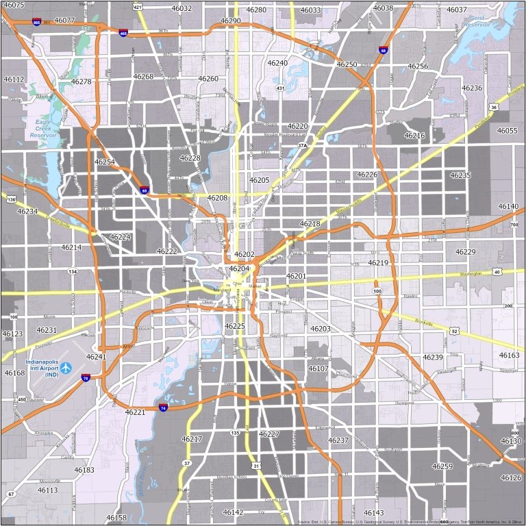 Printable Indianapolis Zip Code Map Printable Indianapolis Zip Code Map