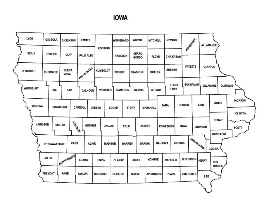 state of iowa map printable state of iowa map printable