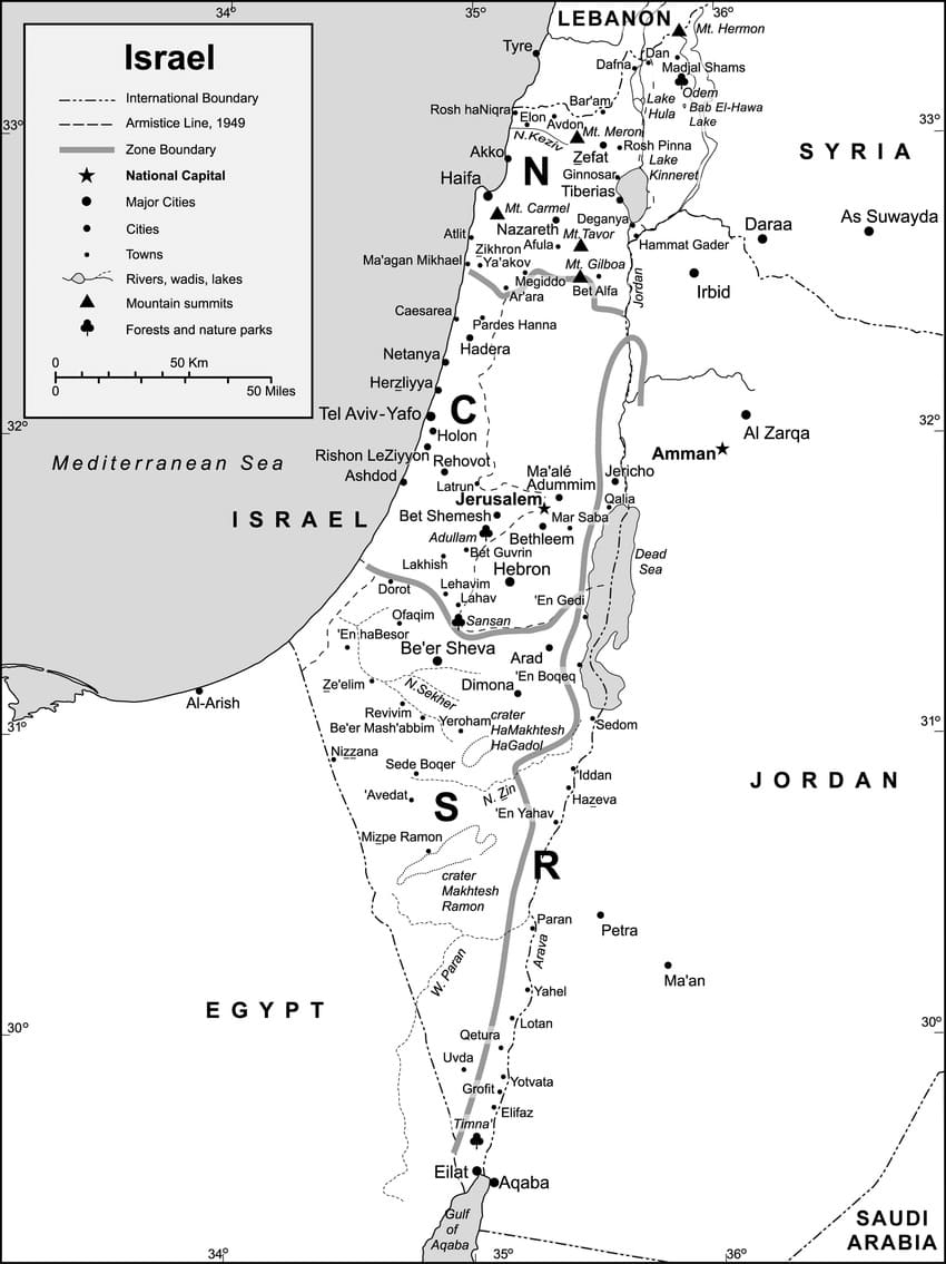 Printable Israel Map Detailed Free Download And Print For You 