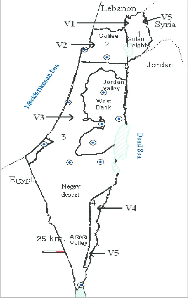printable map israel