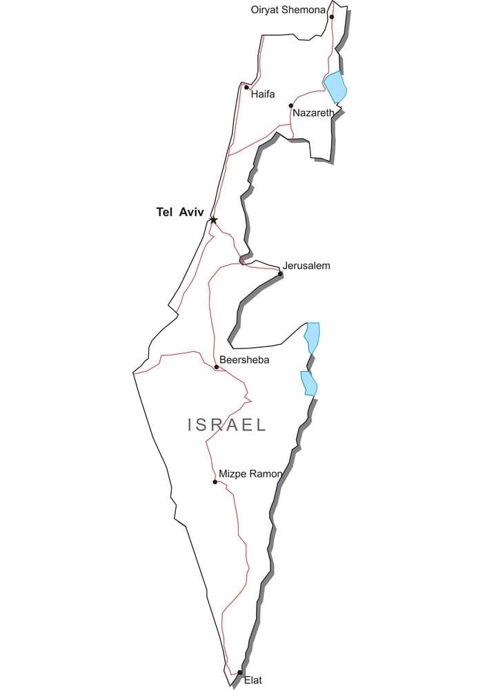 Printable Israel Map Location Free Download And Print For You 
