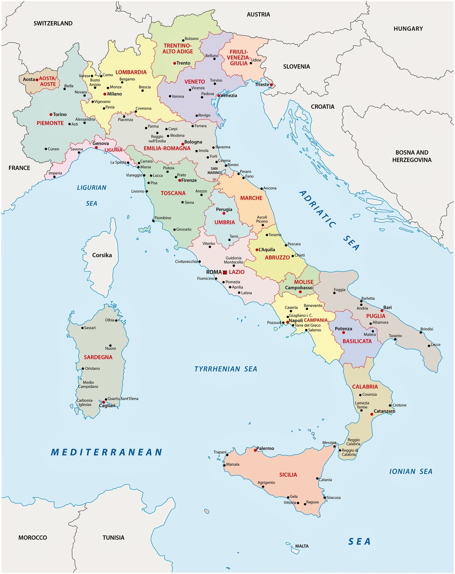 printable map of italy with cities