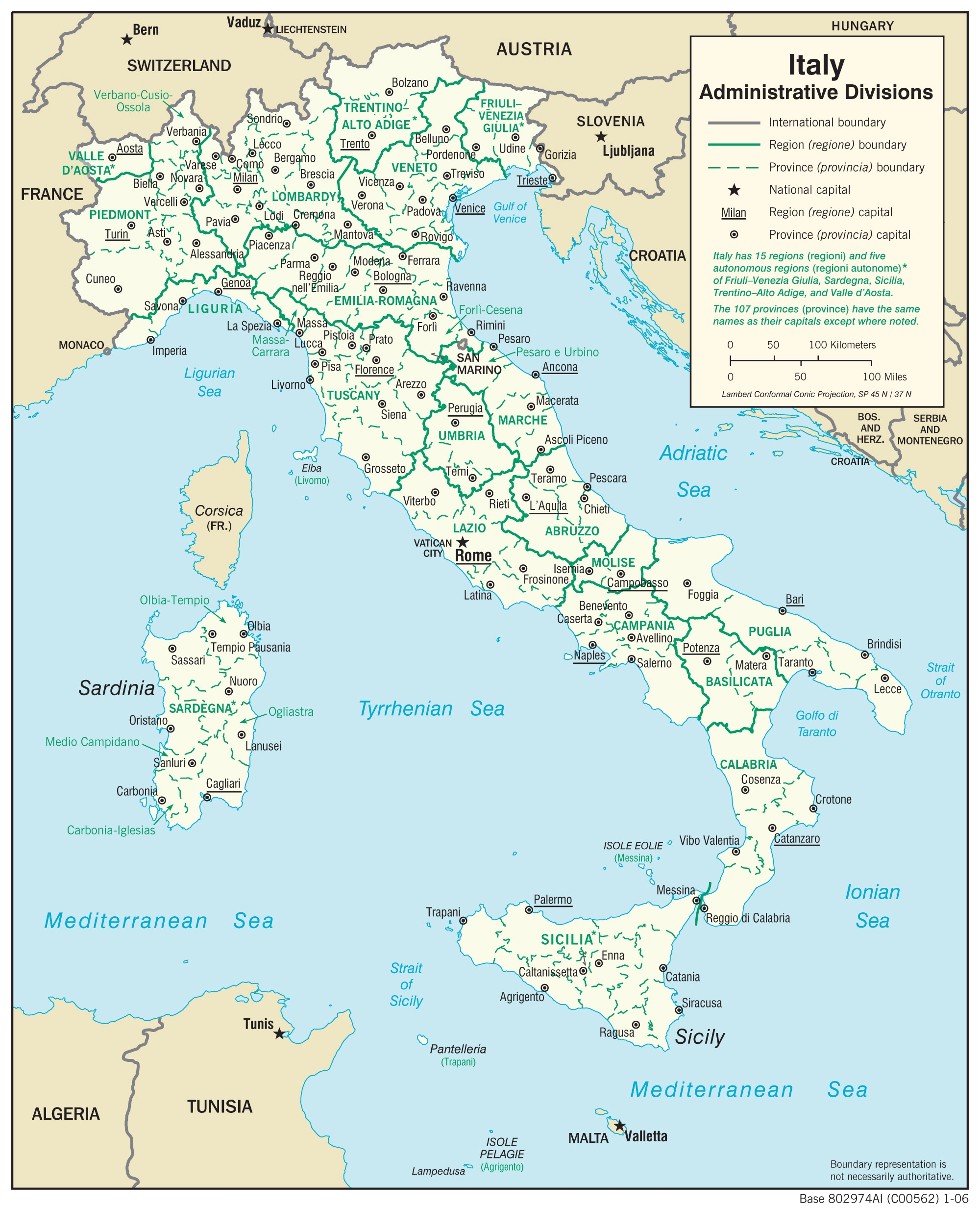 map of italy printable