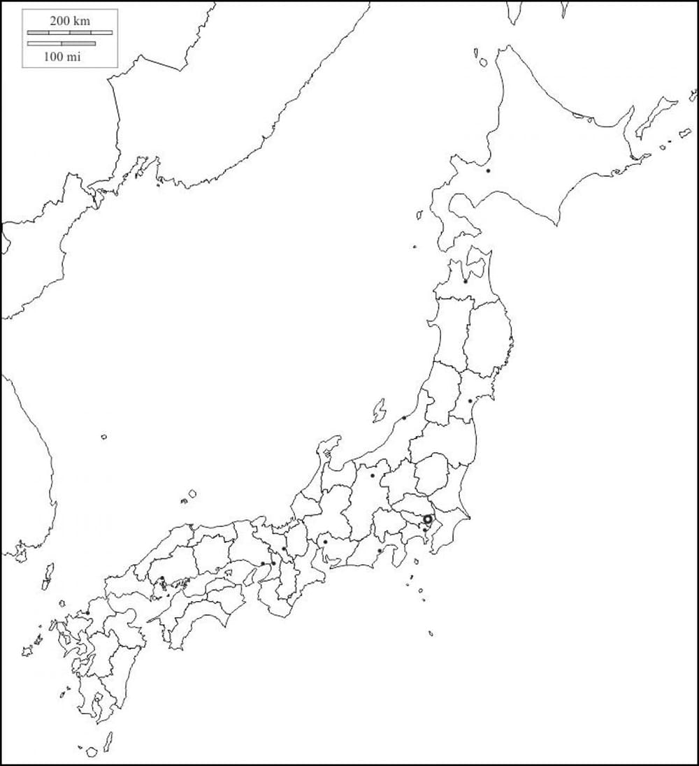printable japan map