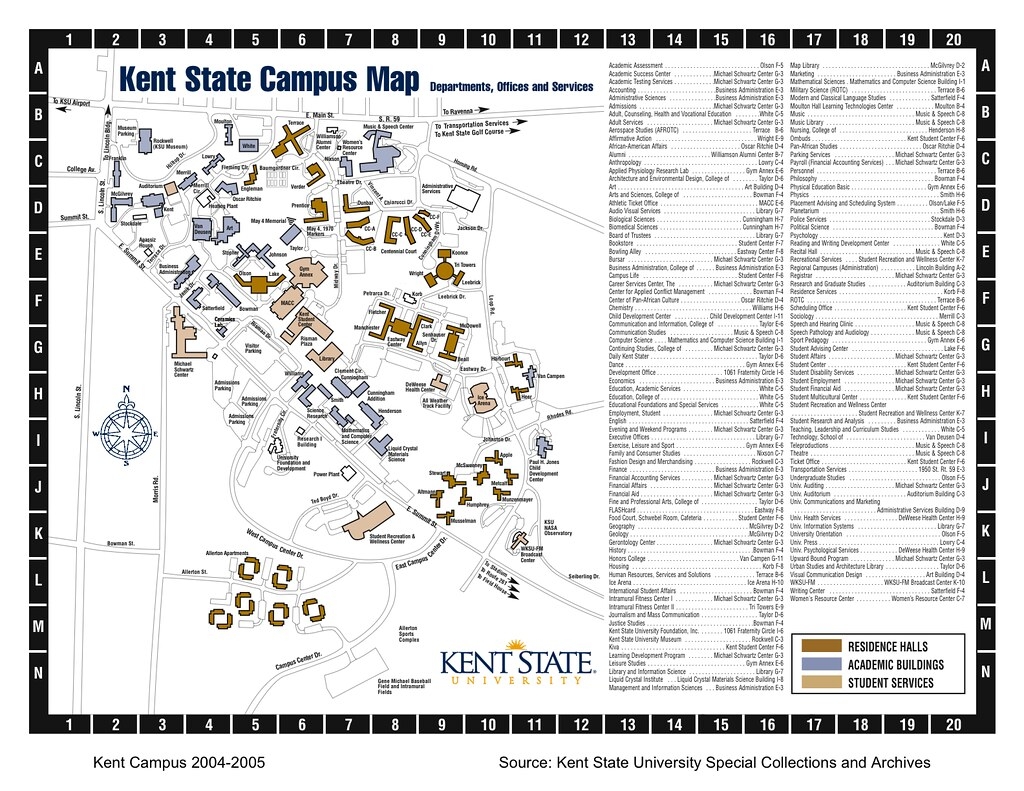Printable Kent State Campus Map