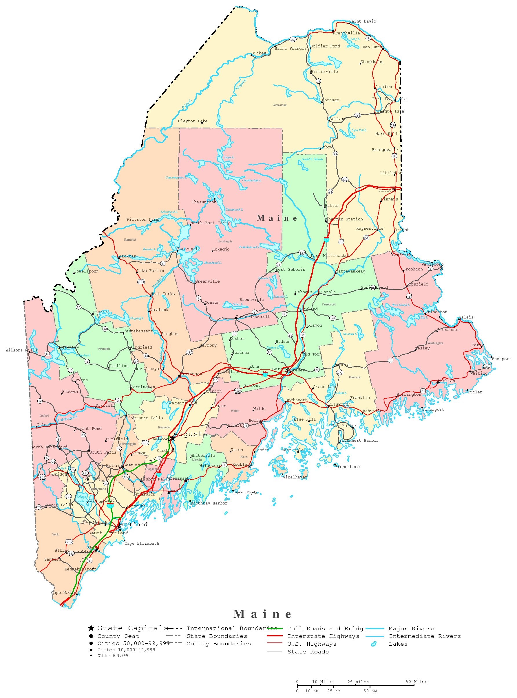 Printable Maine Map