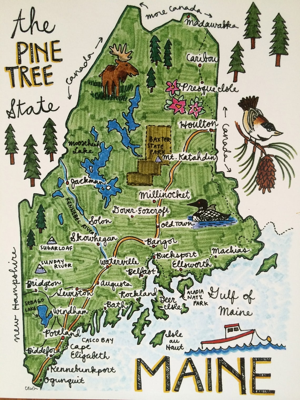 Printable Maine Map