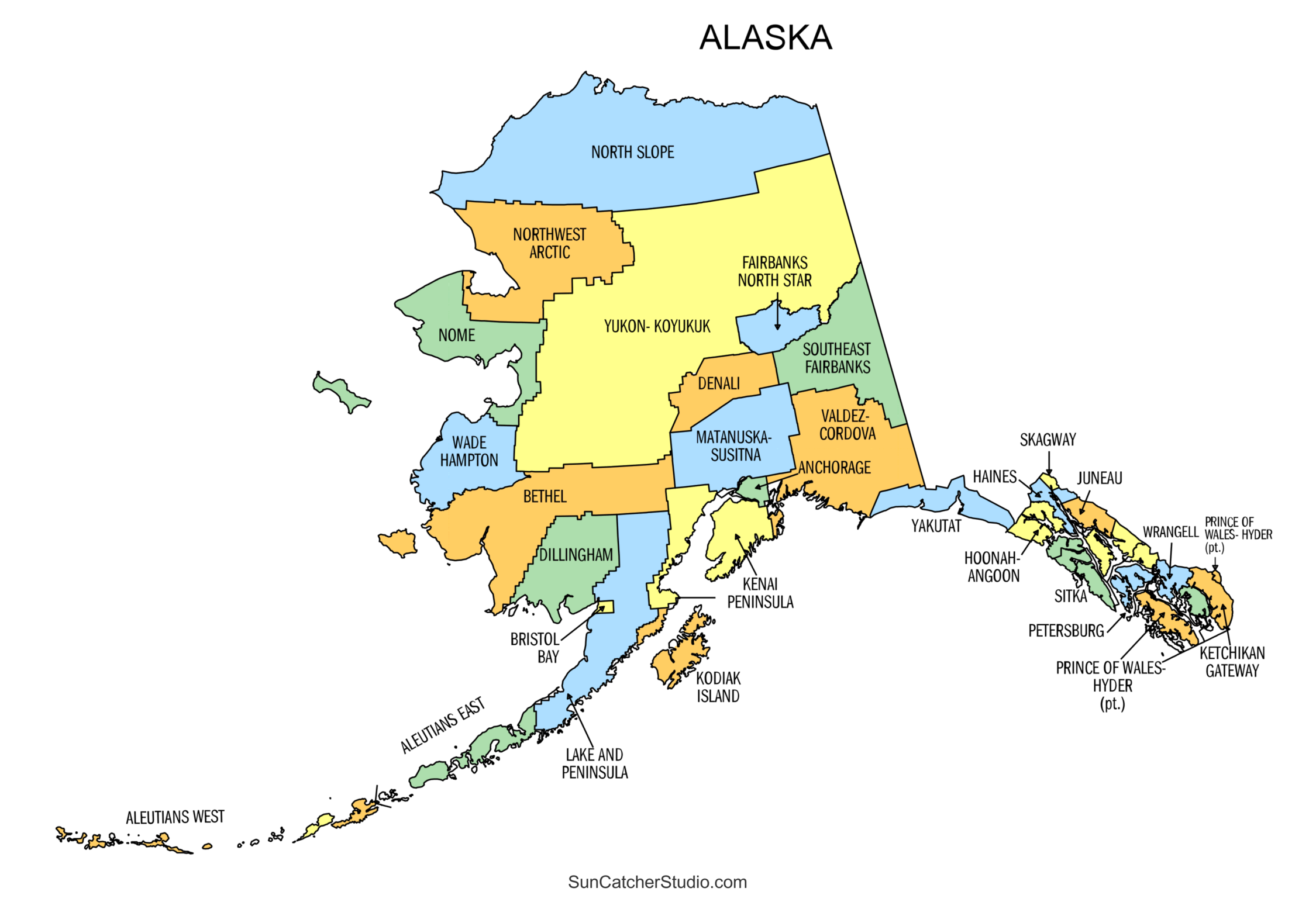 alaska printable map