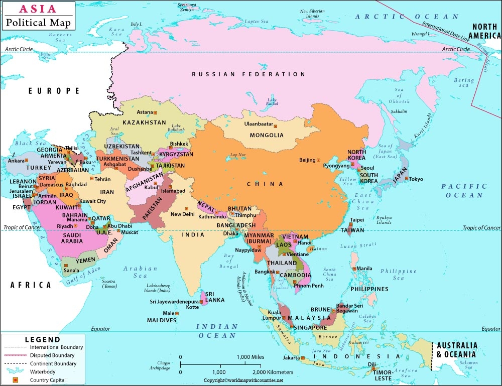 Printable Map Asia Printable Map Asia