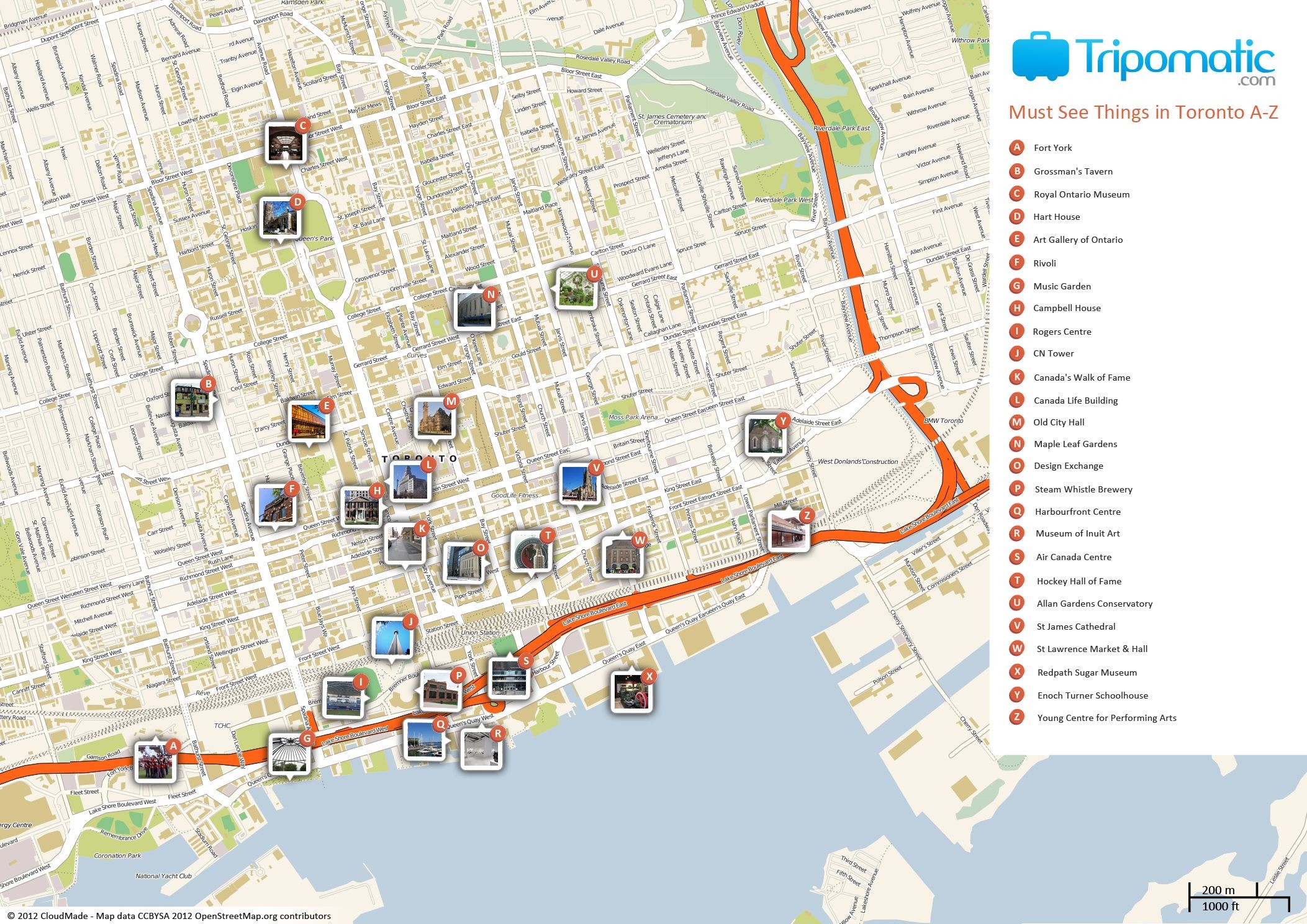 Printable Map Downtown Chicago Beautiful Toronto Printable Tourist Map 