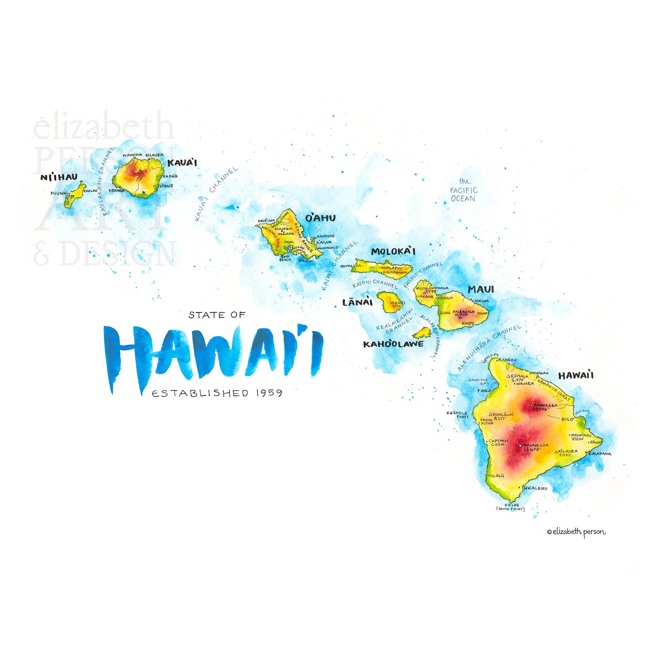 Printable Map Hawaiian Islands