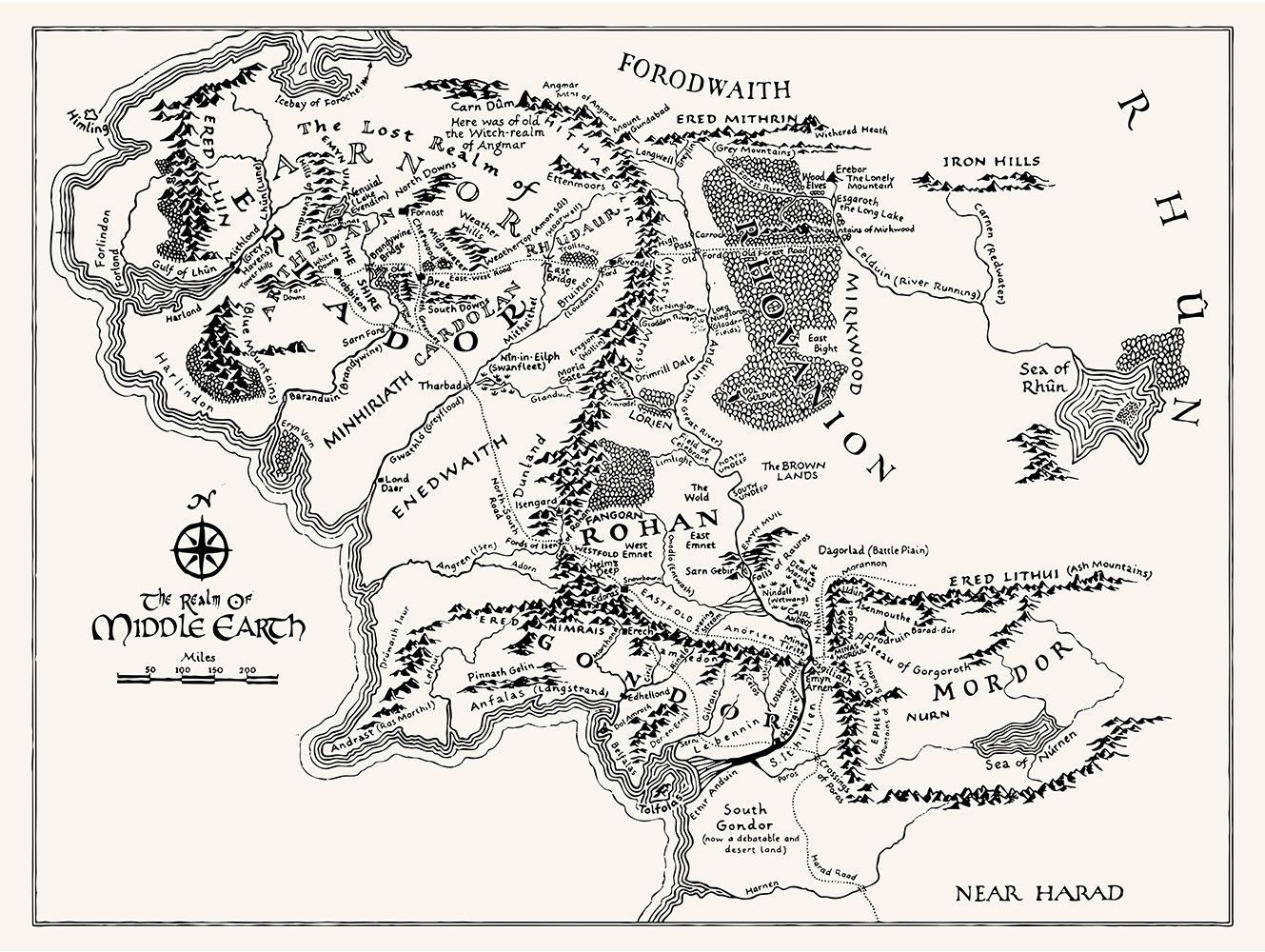 Printable Map Middle Earth