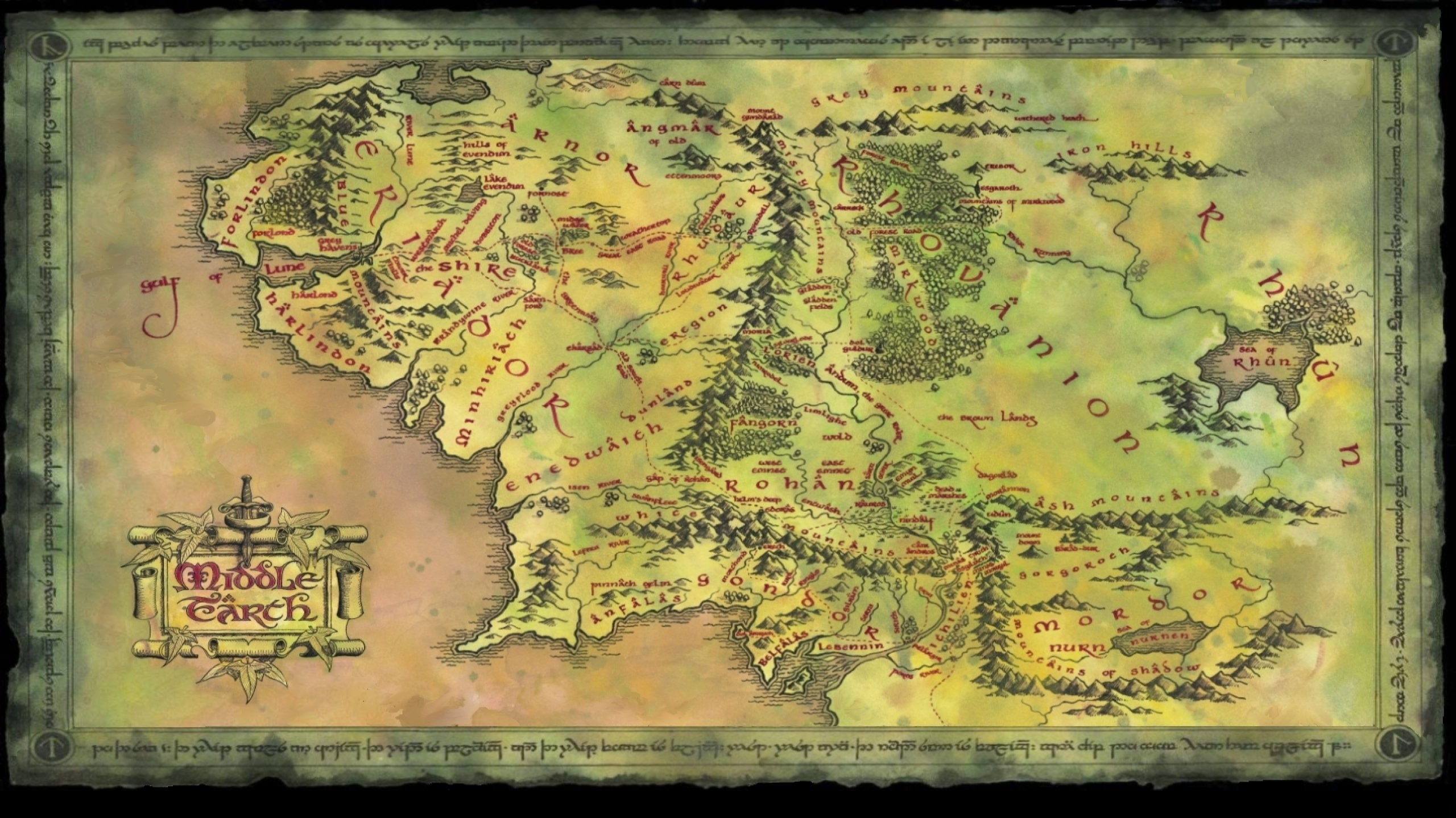 Printable Map Middle Earth