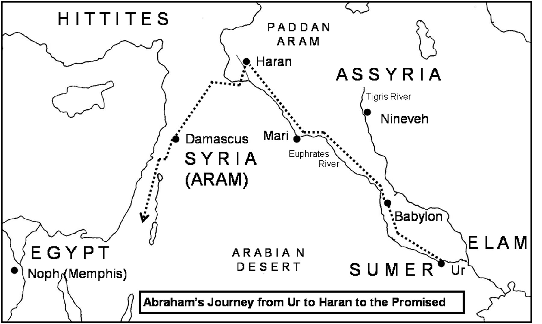 Printable Map Of Abraham 39 s Journey