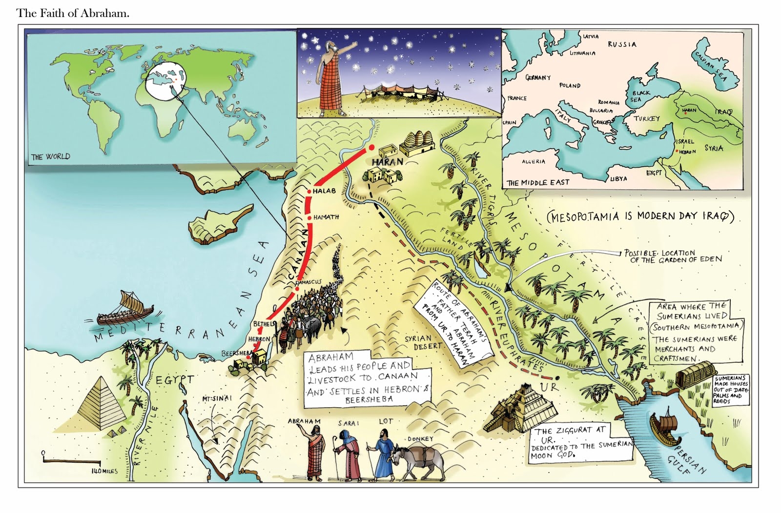 Printable Map Of Abraham 39 s Journey