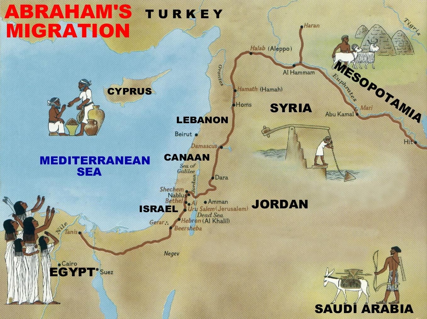 Printable Map Of Abraham 39 s Journey