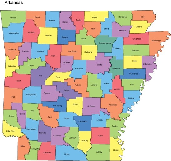 Printable Map Of Arkansas Counties