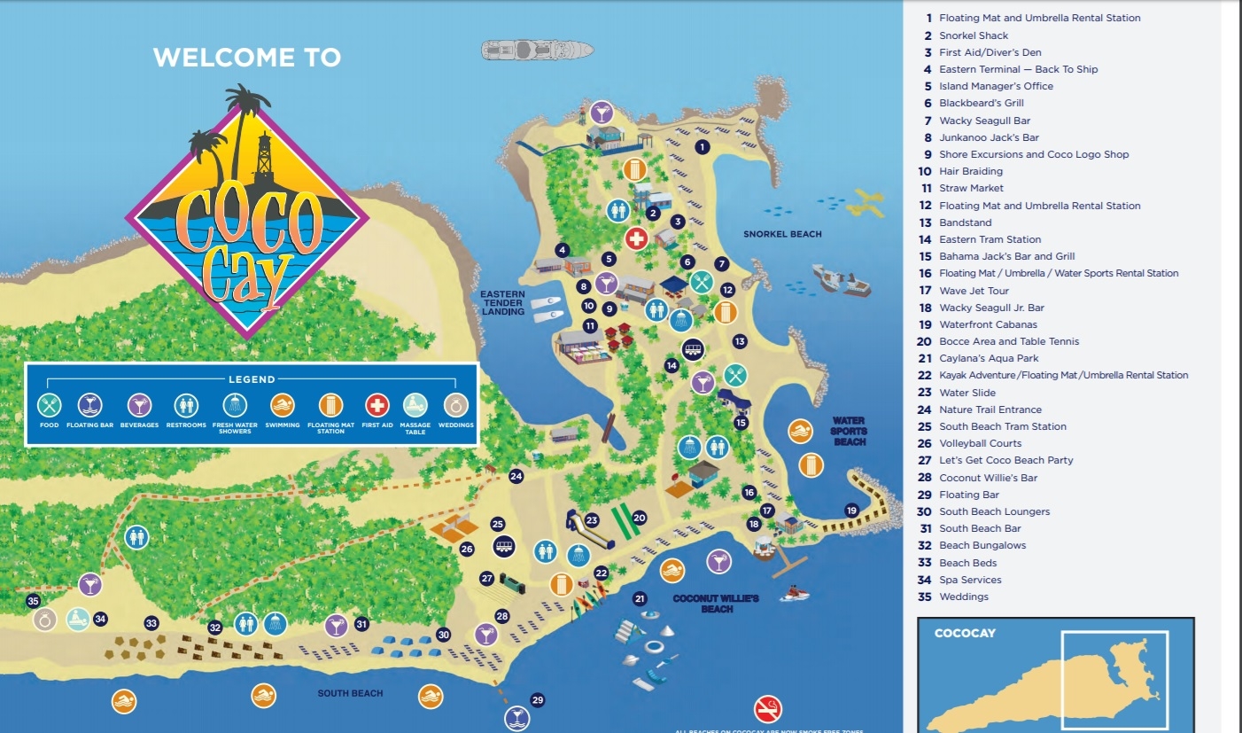 printable map of coco cay