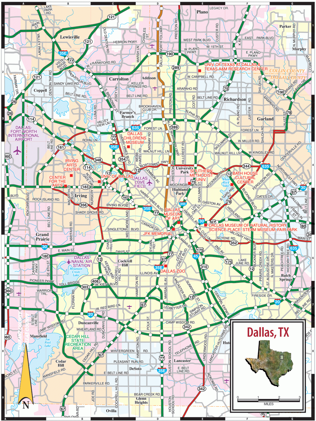 Printable Map Of Dallas Printable Map Of Dallas