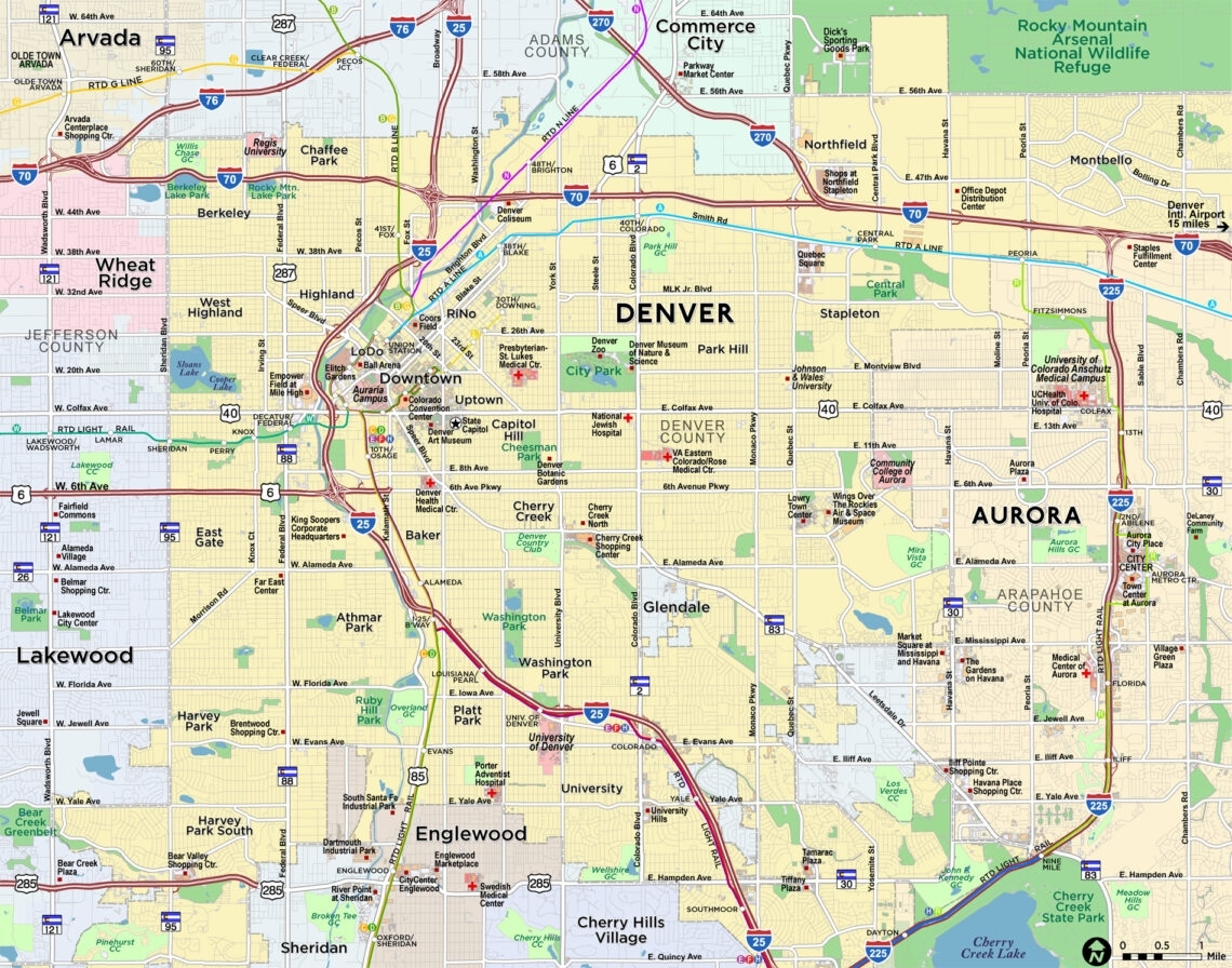 Printable Map Of Denver Colorado Free Printable Map Printable Map Of Denver Colorado Free Printable Map
