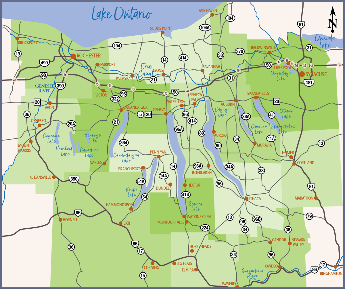 printable finger lakes map