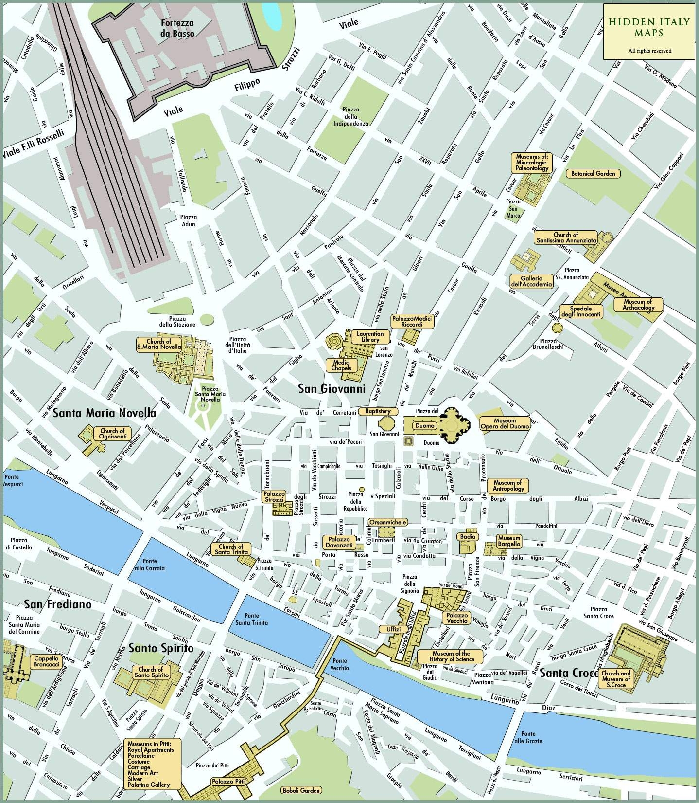 Printable Map Of Florence Italy Attractions