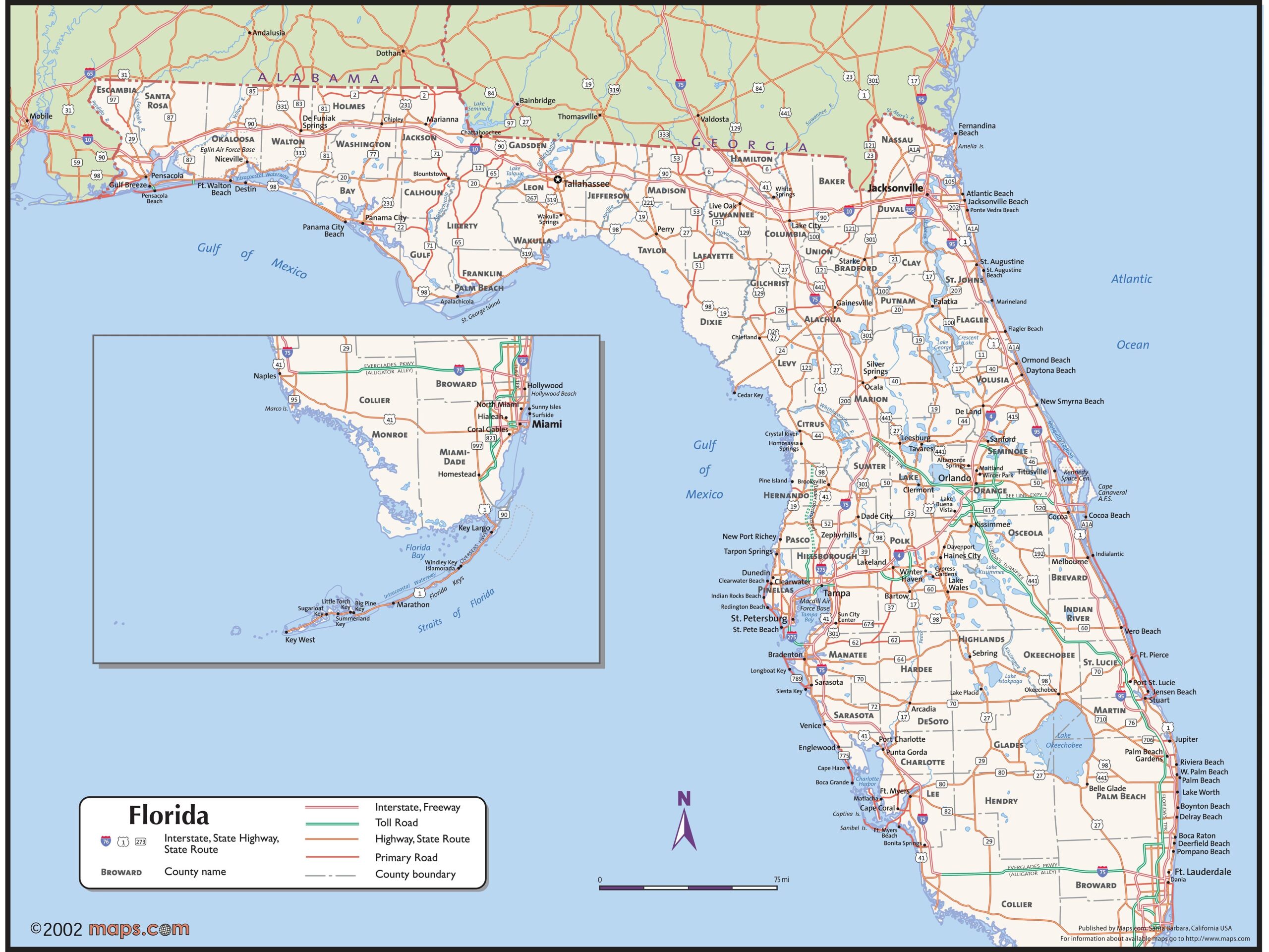 Printable Map Of Florida Counties