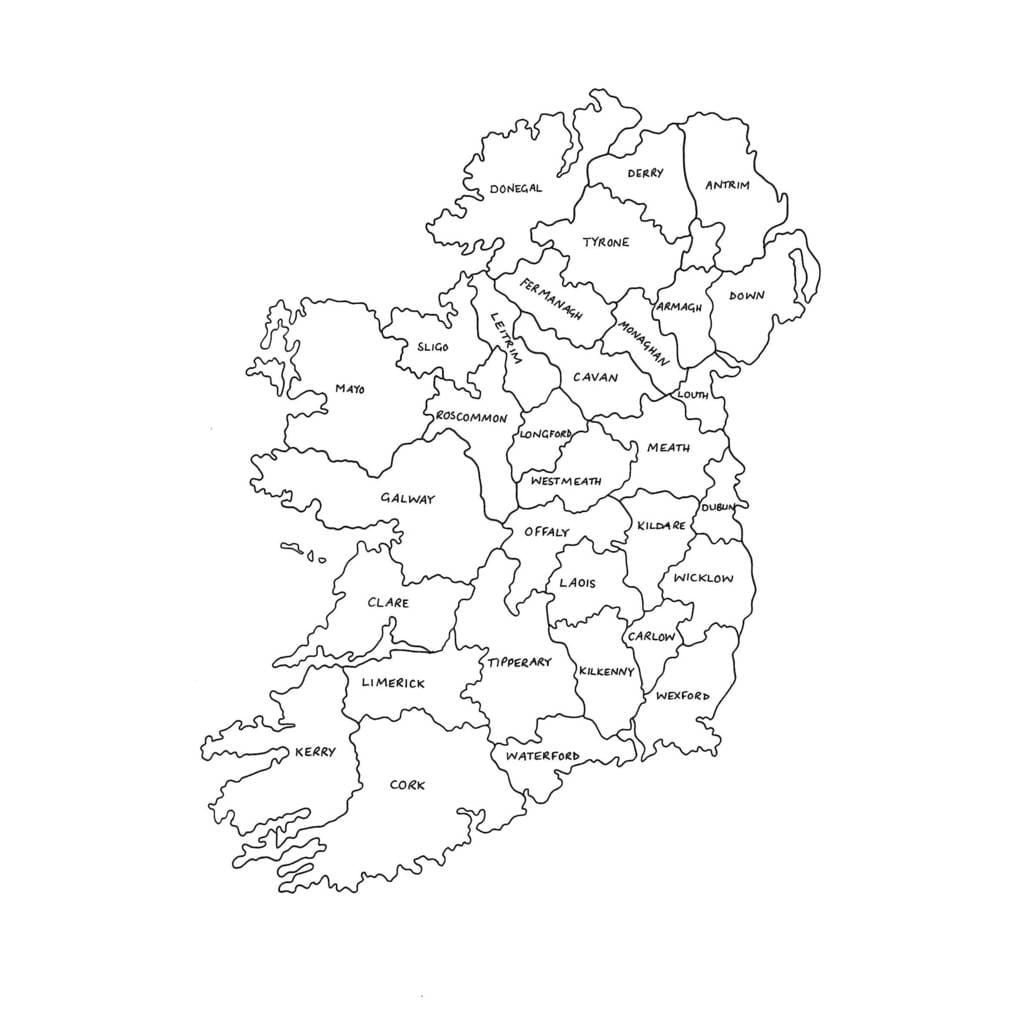 printable map of ireland with cities