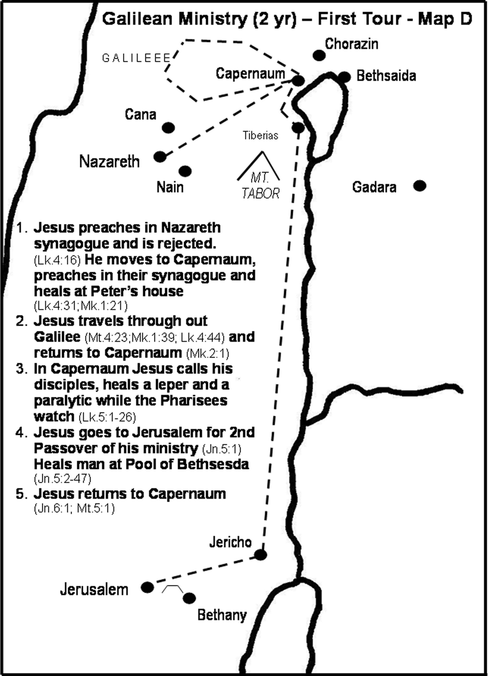 Printable Map Of Jesus Travels